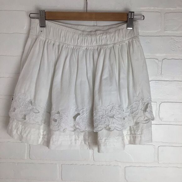 ABERCROMBIE & Fitch woven white skirt lace cotton flowy small - Picture 11 of 11